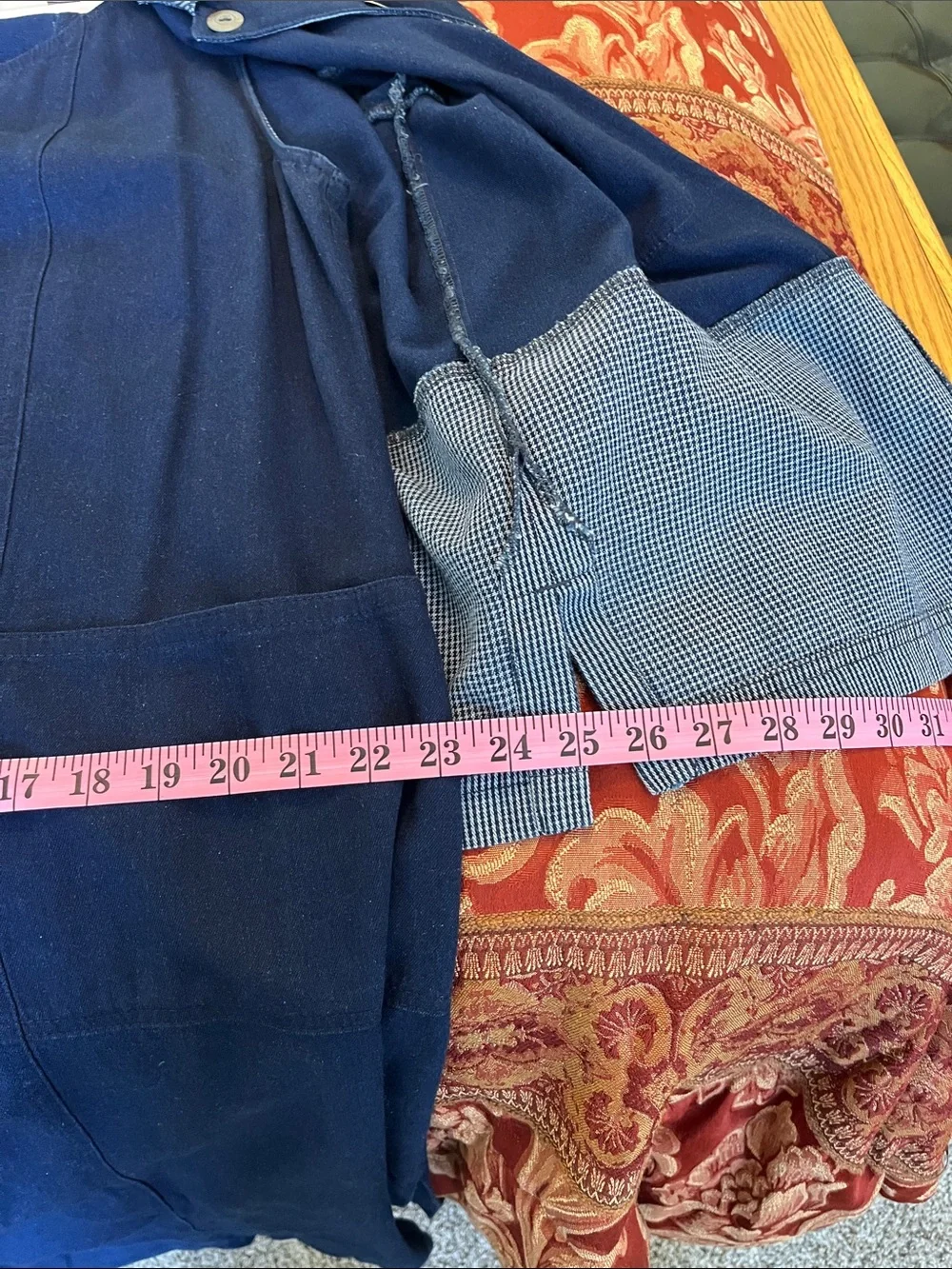 Koret City Blues Vintage Denim Navy Jacket and Dress Set with One Side Slit